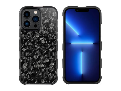 CarboFend Forged Carbon Fiber iPhone 13 Pro Case, front and back
