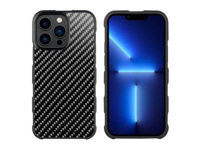 CarboFend Carbon Fiber iPhone 13 Pro Max Case, front and back
