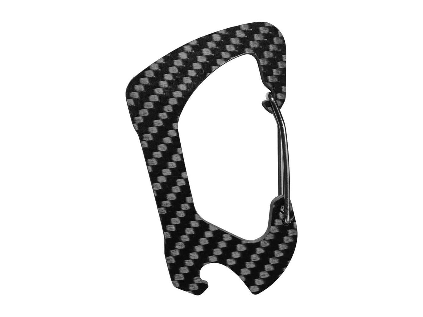 Carbon fiber carabiner with bottle opener