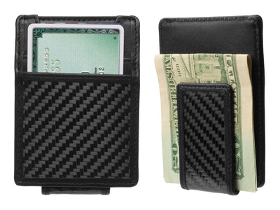Carbon Fiber & Leather Money Clip Wallet