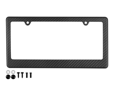 Carbon Fiber License Plate Frame - Matte Finish - 2 Holes Wide Bottom
