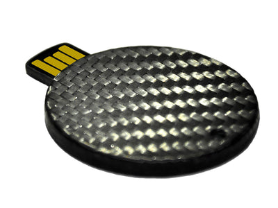 Carbon Touch Circular Sliding Carbon Fiber 4GB USB Keychain