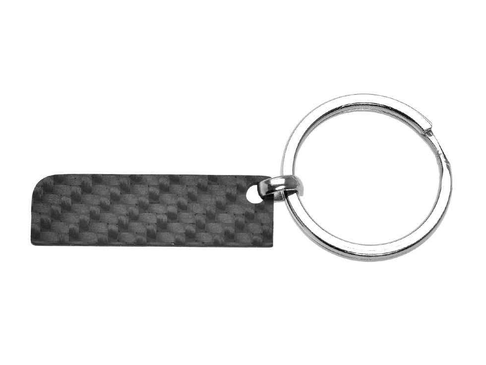 Solid Carbon Fiber Rectangle Keychain - Small