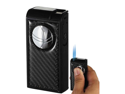 Infinity Double Jet Flame Black Carbon Fiber Lighter