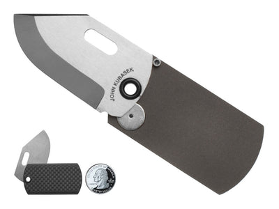 John Kubasek MAG-TAG Folding Dog Tag Knife with Carbon Fiber