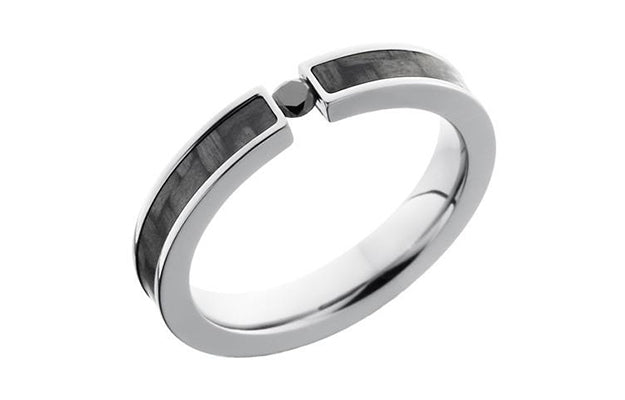 1-titanium-carbon-fiber-diamond-ring-or-wedding-band | Benefits Of Getting A Carbon Fiber Wedding Band