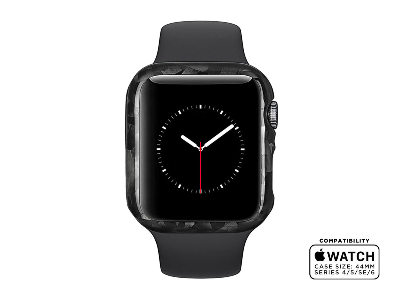 Forged carbon fiber Apple Watch case, front