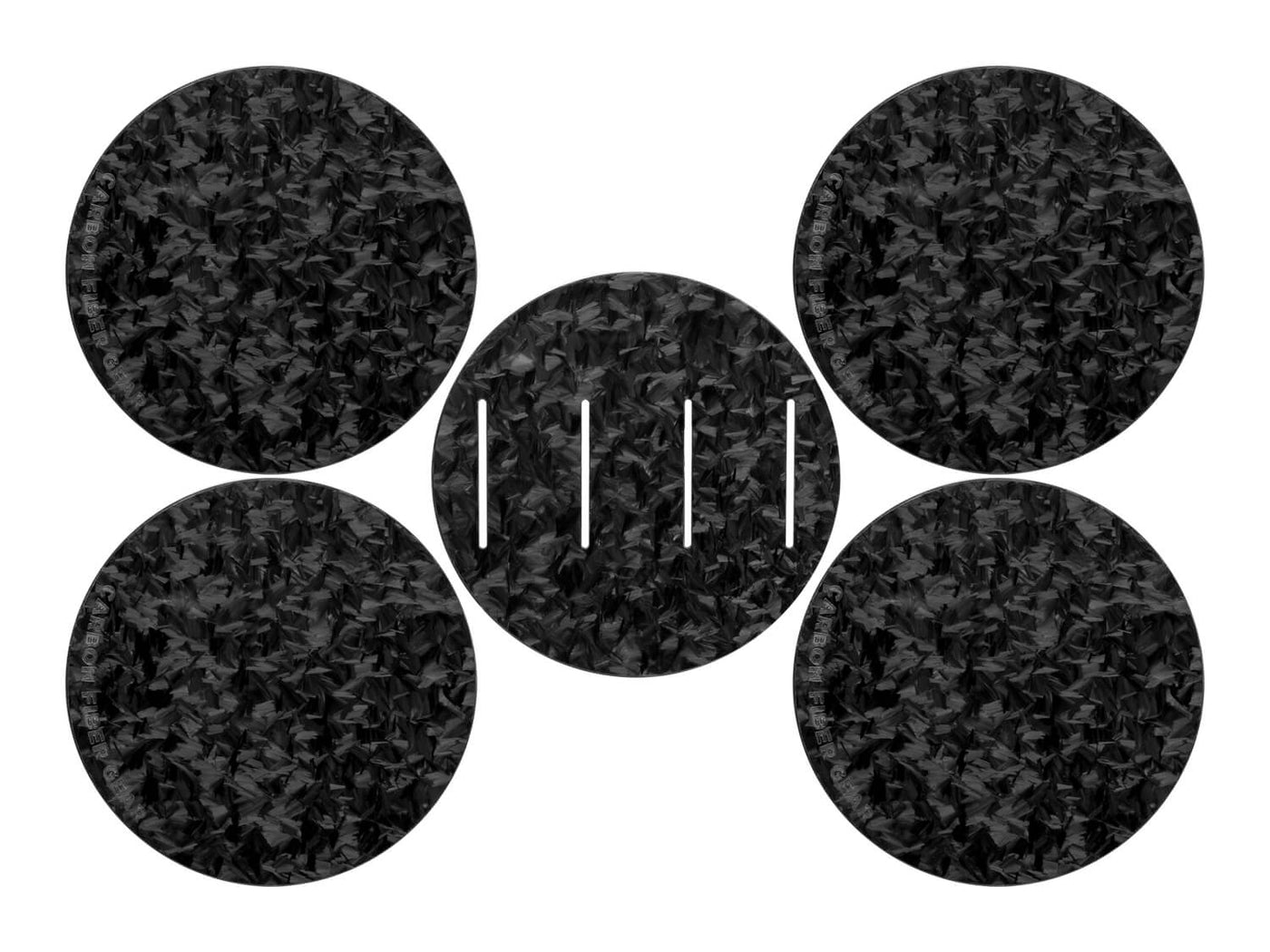 Forged carbon fiber coaster set