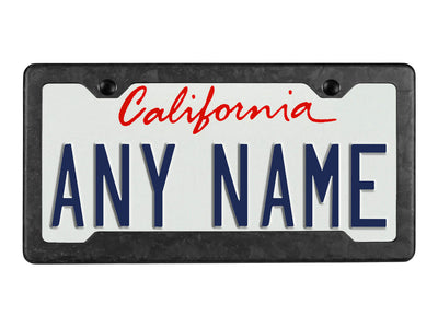 Forged Carbon Fiber License Plate Frame - 2 Holes Angled Bottom - Matte Finish