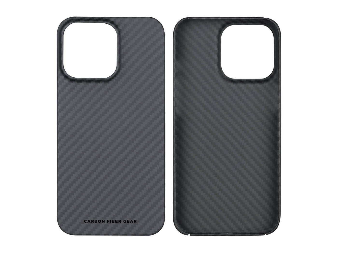 CarboKev 100% Aramid Fiber iPhone 13 Pro Case, front and inside