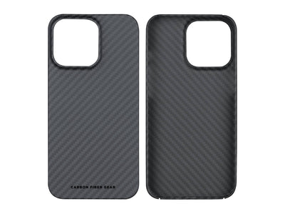 CarboKev 100% Aramid Fiber iPhone 13 Pro Case, front and inside
