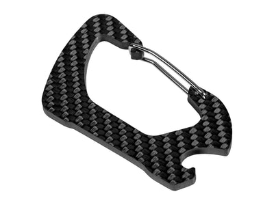 Carbon fiber carabiner with bottle opener