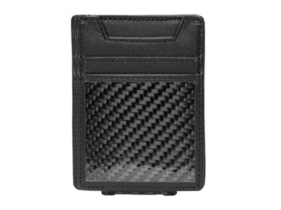 Carbon Fiber & Leather Money Clip Wallet, front
