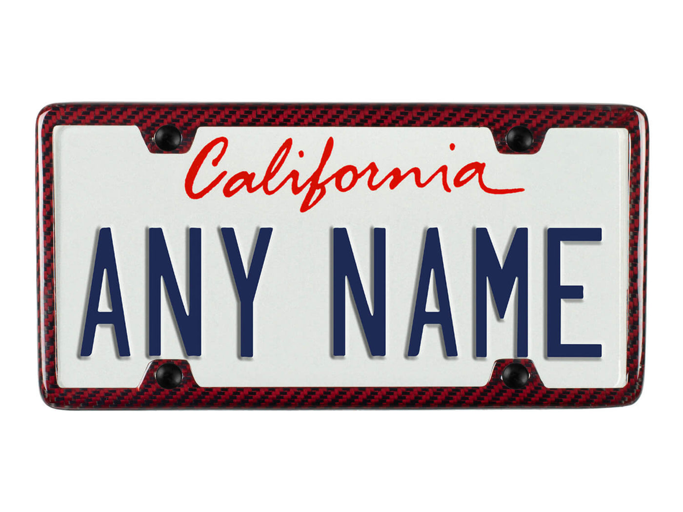 Red carbon fiber aramid fiber/kevlar license plate frame