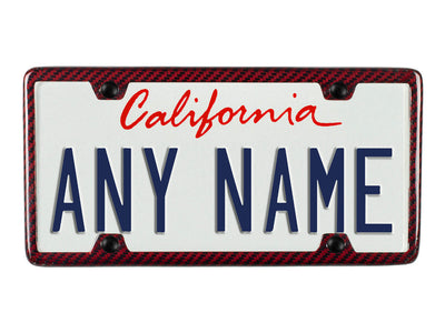 Red carbon fiber aramid fiber/kevlar license plate frame