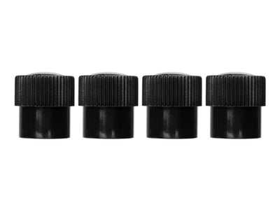 Real carbon fiber and black ABS valve stem cap covers, side