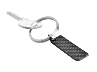 Solid Carbon Fiber Rectangle Keychain - Small
