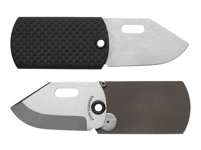 John Kubasek MAG-TAG Folding Dog Tag Knife with Carbon Fiber