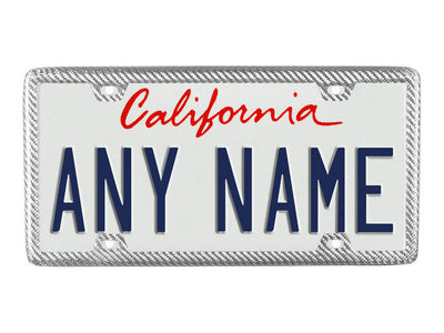 Silver carbon fiber fiberglass license plate frame