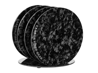 Forged carbon fiber coaster set