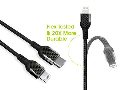 monCarbone Carbon Fiber USB-C To Lightening Fast Charge Cable