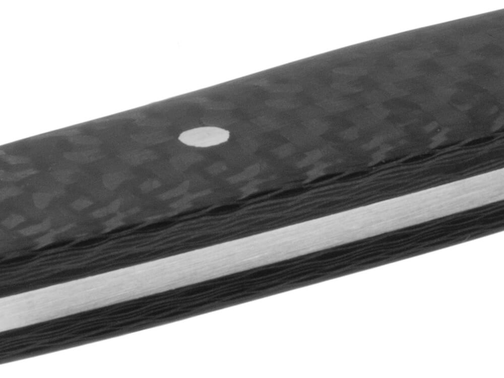 Carbon fiber steak knife up close
