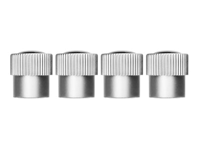 Real carbon fiber and silver ABS valve stem cap covers, side