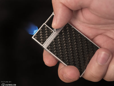 Porsche Design P'3632 Carbon Fiber Lighter, lit up