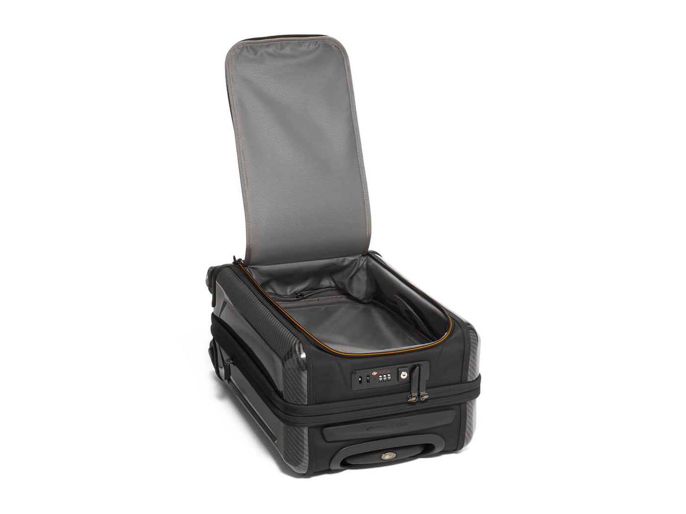 TUMI x McLaren Aero expandable 4 wheel carry-on suitcase, open