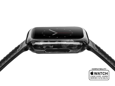 Forged carbon fiber Apple Watch case, side
