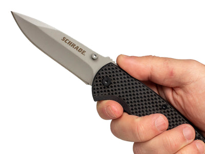 Schrade 3.3" Carbon Fiber Utility Liner Lock Knife, SCH403