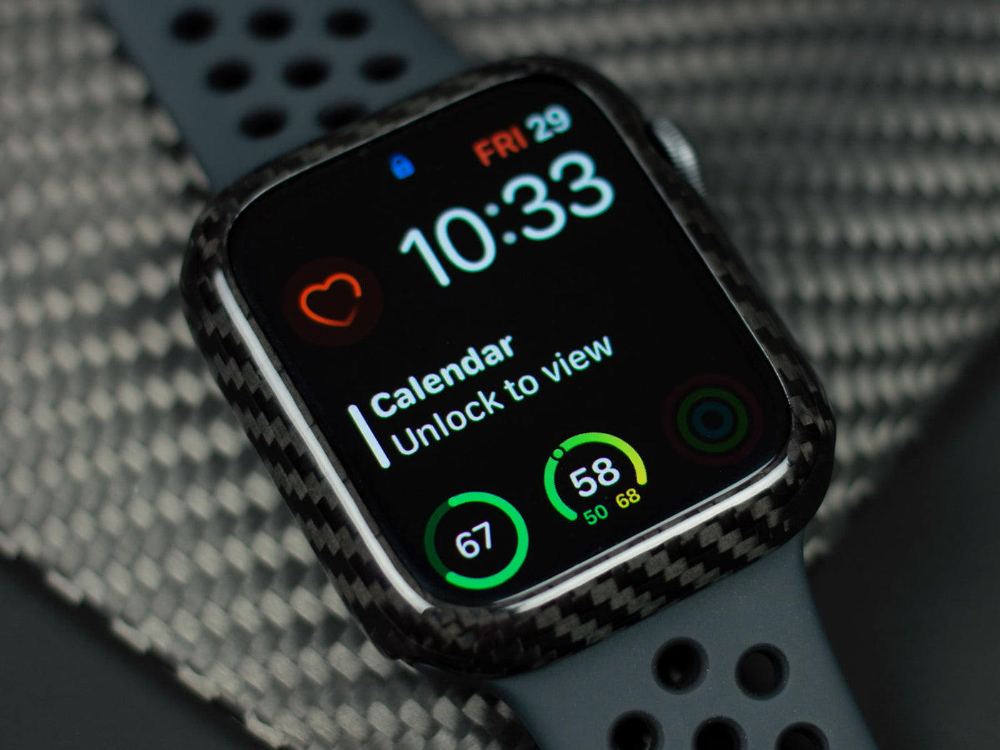 Carbon fiber Apple Watch case for Series 6, SE, 5, 4