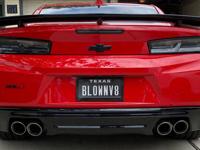 Carbon Fiber License Plate Frame - 2 Holes Wide Bottom - On ZL1 Corvette
