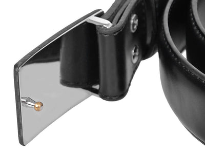 Carbon Touch Black Leather Belt with Carbon Fiber Buckle - Back of buckle