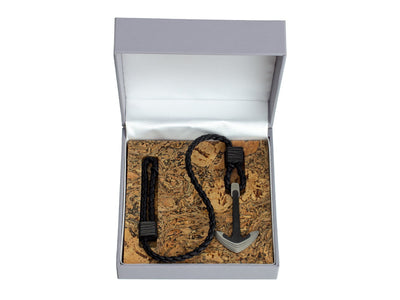 Solid Carbon Fiber & Titanium Anchor Bracelet in gift box