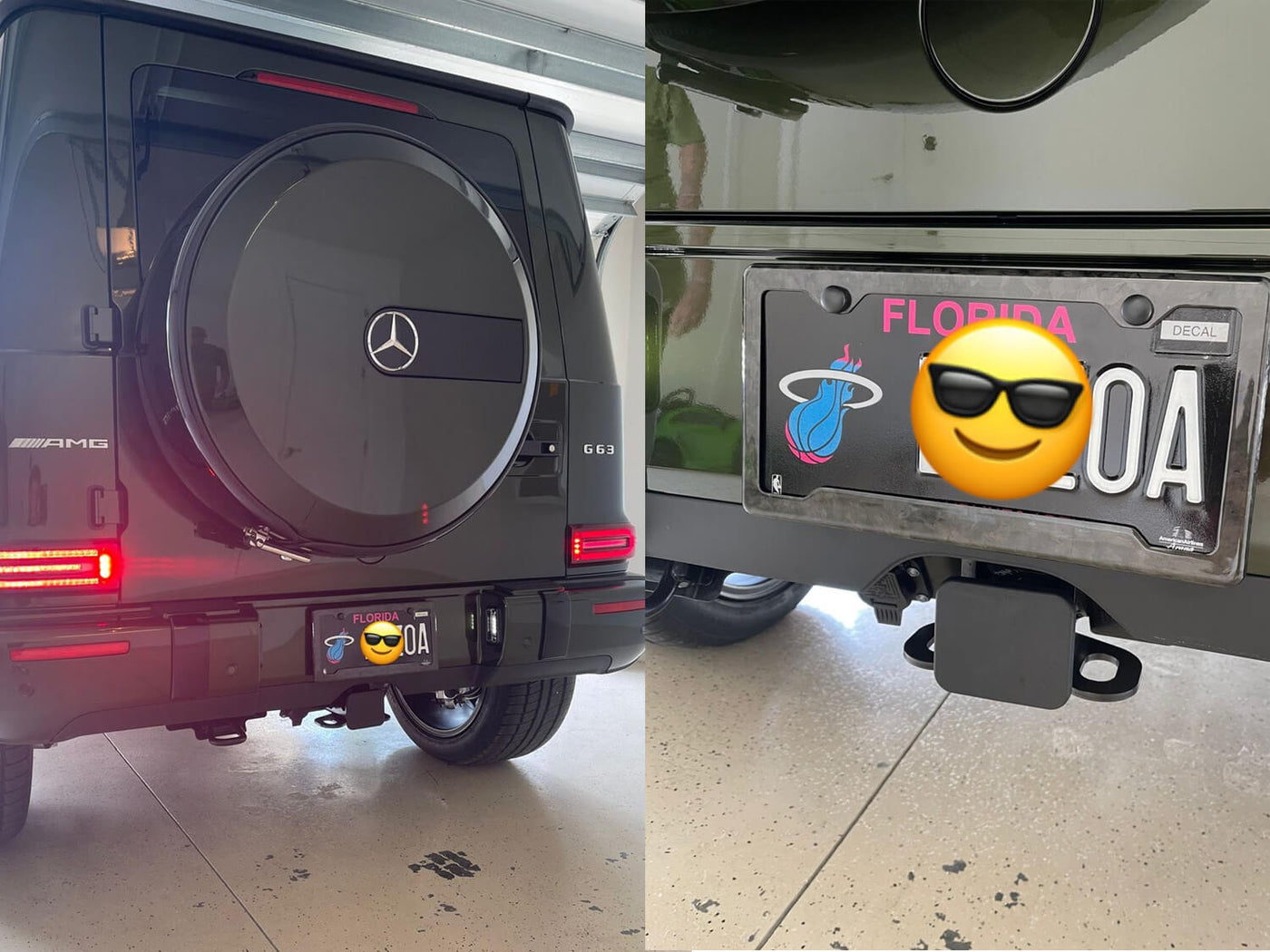 Forged carbon fiber license plate frame on 2021 Mercedes G63 AMG