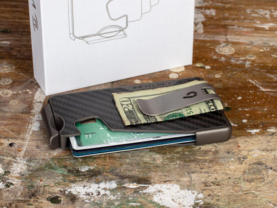 Fantom R Carbon Fiber Fan-Out Wallet with Titanium Money Clip, lifestyle