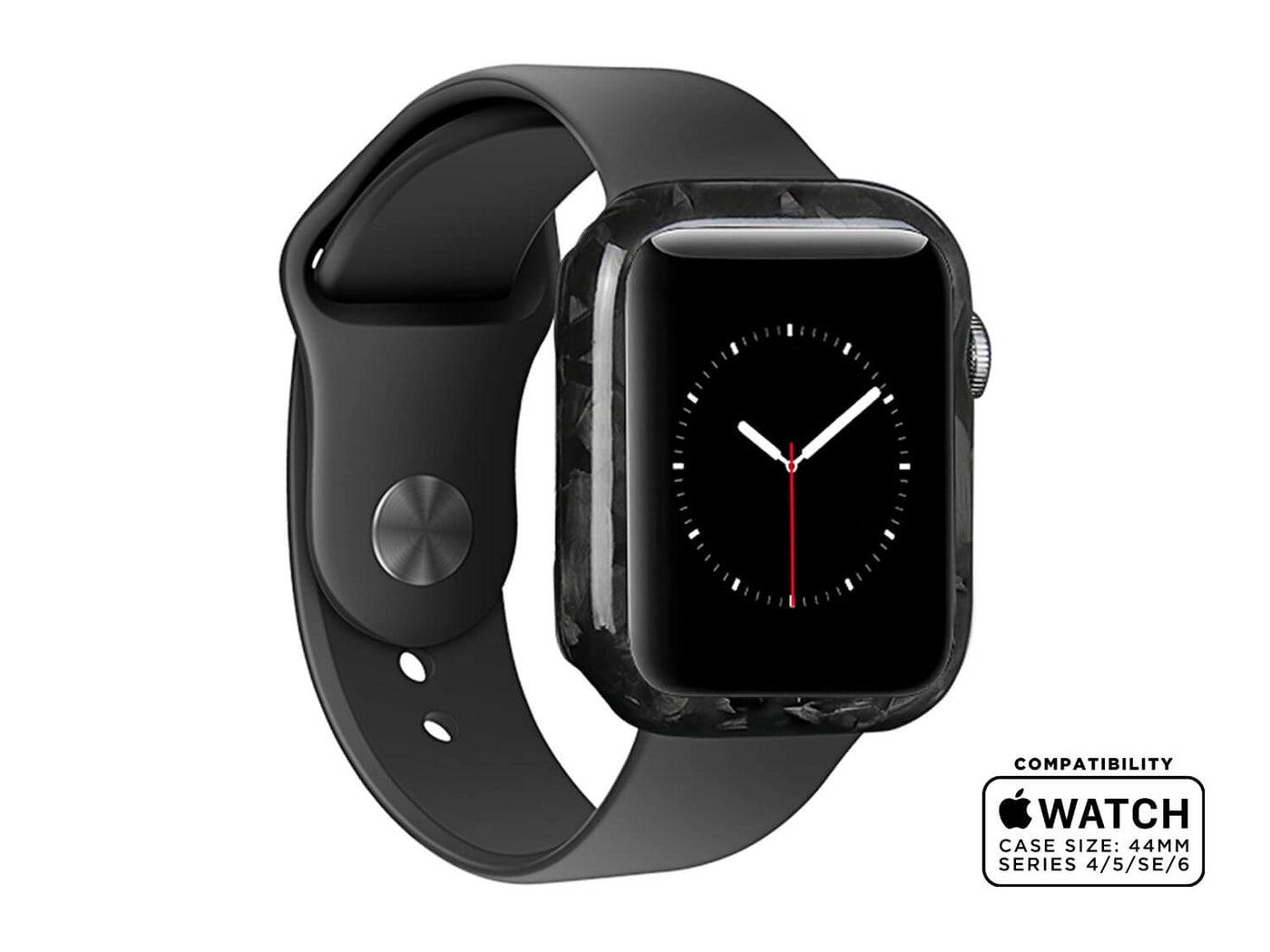 Forged carbon fiber Apple Watch case, front
