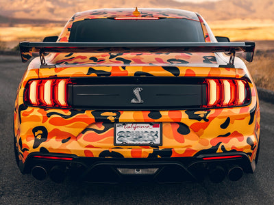 Carbon Fiber License Plate Frame - 4 Holes Minimal - Gloss Finish on 2020 Ford Mustang GT500
