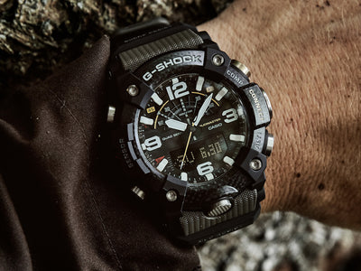 Casio G-Shock Mudmaster GG-B100-1A3 green on wrist