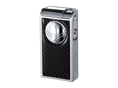 Infinity Double Jet Flame Chrome & Carbon Fiber Lighter