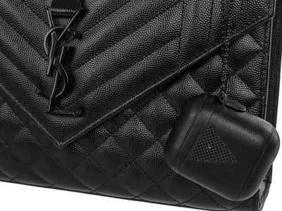HoverPod NAPA Leather with Carbon Fiber Airpods Case on bag