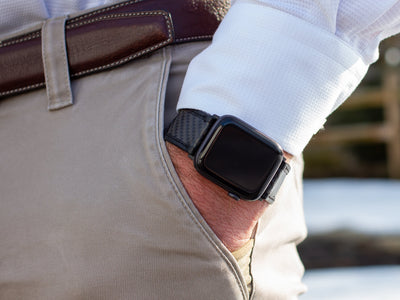 CarboBand Carbon Fiber & Leather Band for Apple Watch 42mm / 44mm