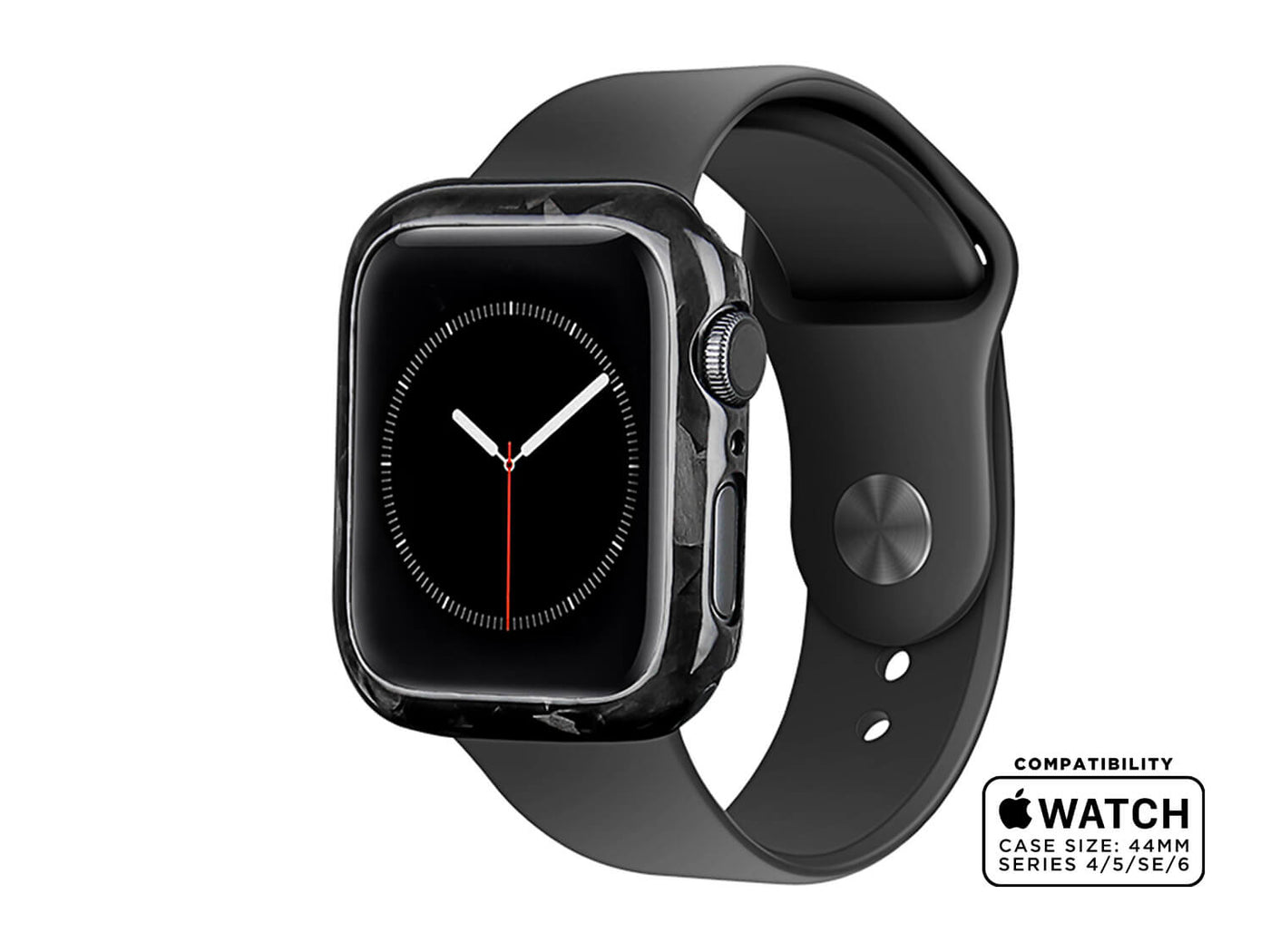 Forged carbon fiber Apple Watch case, front