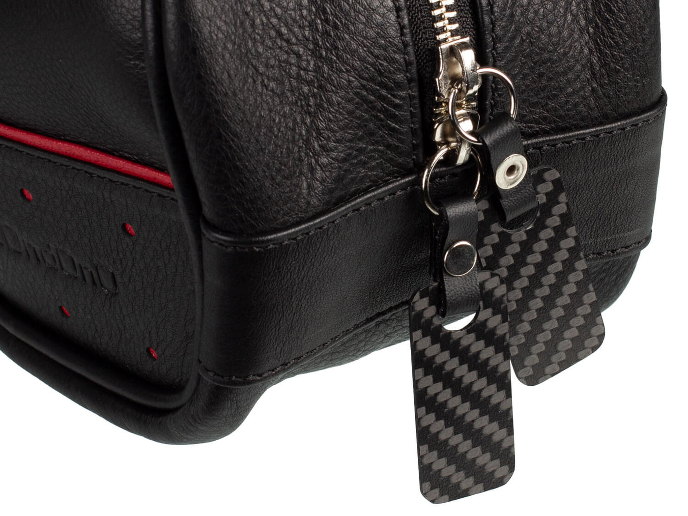 Up close carbon fiber zippers