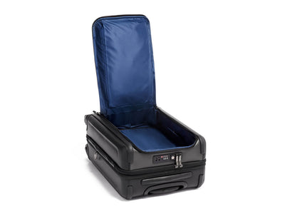 TUMI Continental Dual Access 4 Wheeled Carbon Fiber Carry-On Suitcase, open
