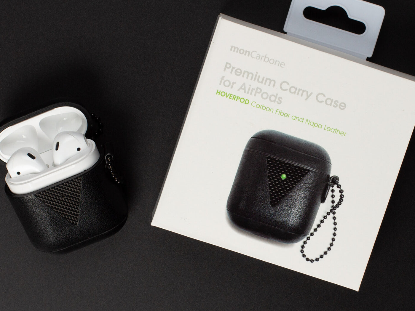 HoverPod NAPA Leather with Carbon Fiber Case for Apple Airpods