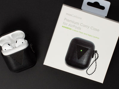 HoverPod NAPA Leather with Carbon Fiber Case for Apple Airpods