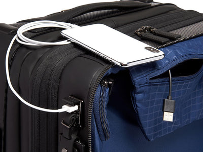 Tumi International Dual Access 4 Wheeled Carbon Fiber Carry-On Suitcase, USB power