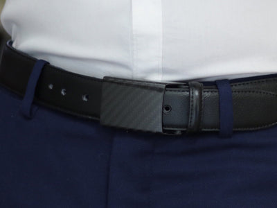 Carbon design belt on suit